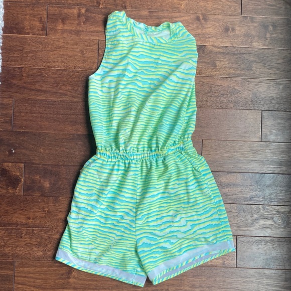 Zella Other - Zella Kids Lime Green and Aqua Romper